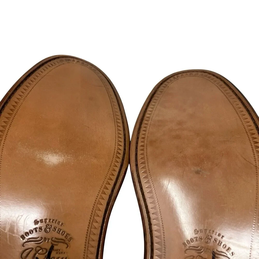 J Crew Ludlow Mens 9 Dark Brown Leather Derby Shoes Old Money Preppy Euro Summer